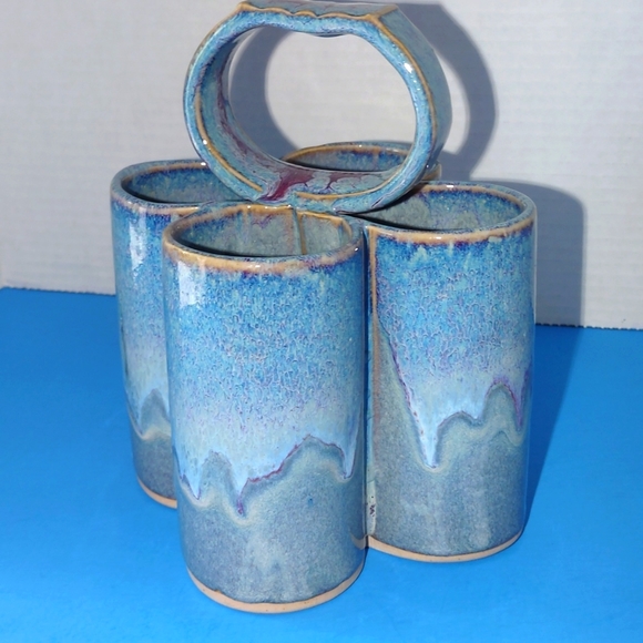 Beautiful blue handmade Pottery by Bay - Picture 1 of 6